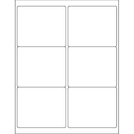 Officespace 4 x 3.33 in. White Removable Rectangle Laser Labels, 600PK OF2823551